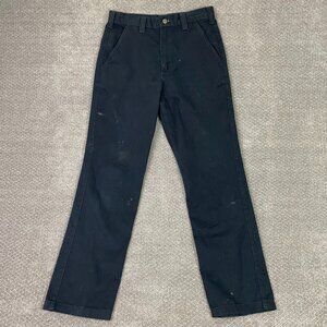 Carhartt Blended Twill Work Pants Men's 33 x 34 Fits 32 x 33 Black Distressed